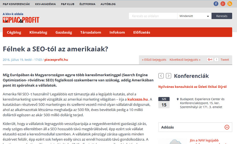 piacesprofit.hu oldalon megjelent cikkünk
