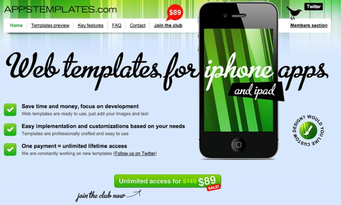 Call to action: Appstemplates