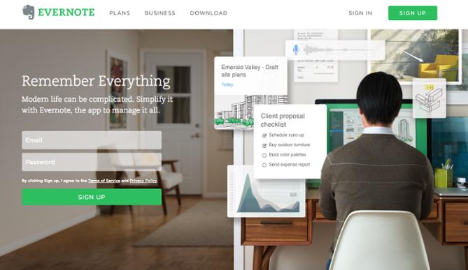 Call to Action: Evernote