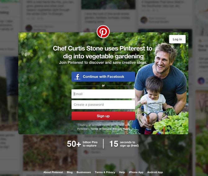 Call to action: Pinterest