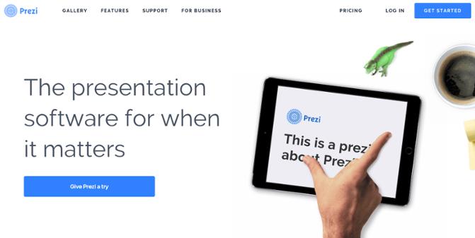 Call to action: Prezi