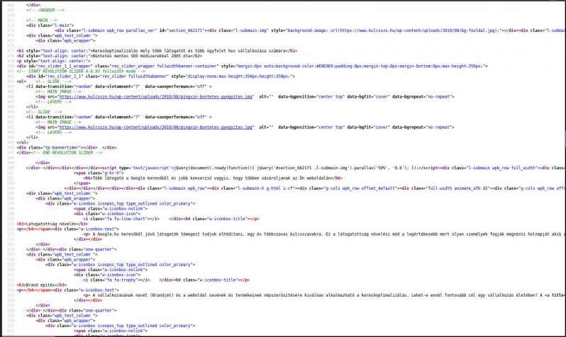 HTML forráskód (kulcsszo.hu)