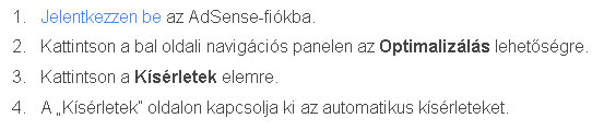 google-adsense-kiserletek-kikapcsolasa
